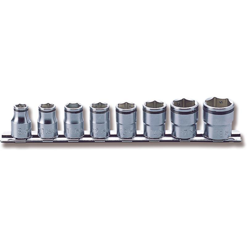 Koken RS3450M/8 Socket set 8mm-19mm Nut Grip 200mm 8 pieces 3/8 Sq. Drive Koken RS3450M/8 Socket set 8mm-19mm Nut Grip 200mm 8 pieces 3/8 Sq. Drive