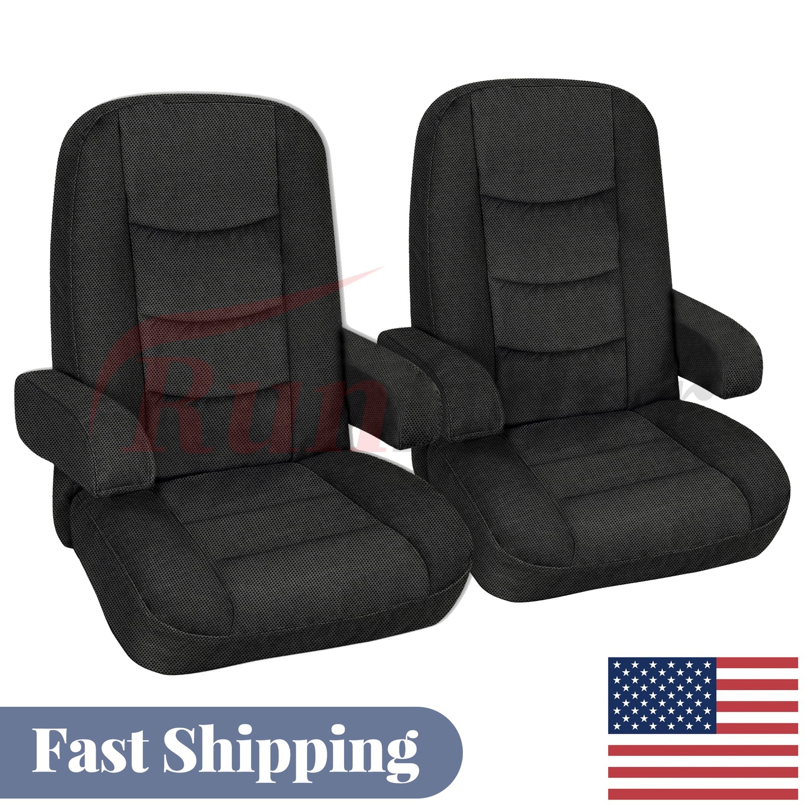 2Pcs Heavy-Duty Knitted Mesh RV Seat Covers for Captains Chairs, Universal Fit 2Pcs Heavy-Duty Knitted Mesh RV Seat Covers for Captains Chairs, Universal Fit