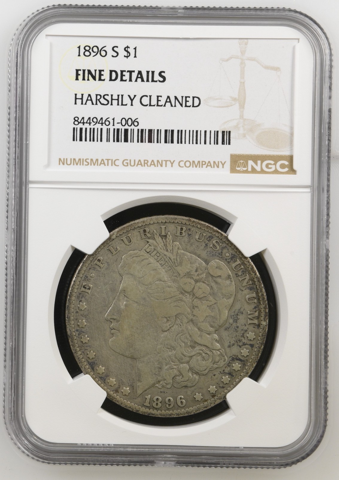 1896s morgan dollar fine details harshly cleaned 1896s morgan dollar fine details harshly cleaned