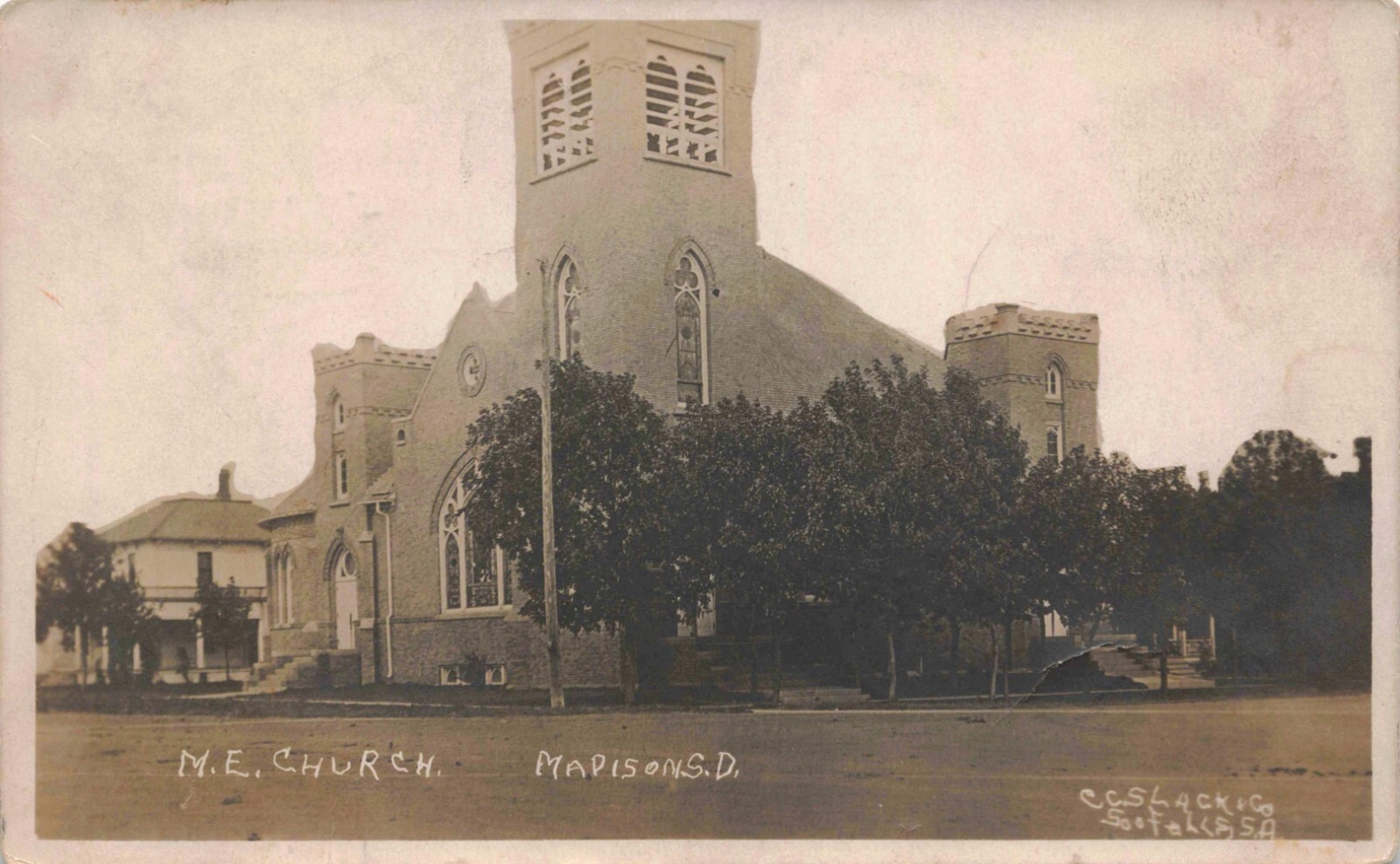 RPPC  Madison South Dakota ME Church c1911 Vintage Real Photo Postcard