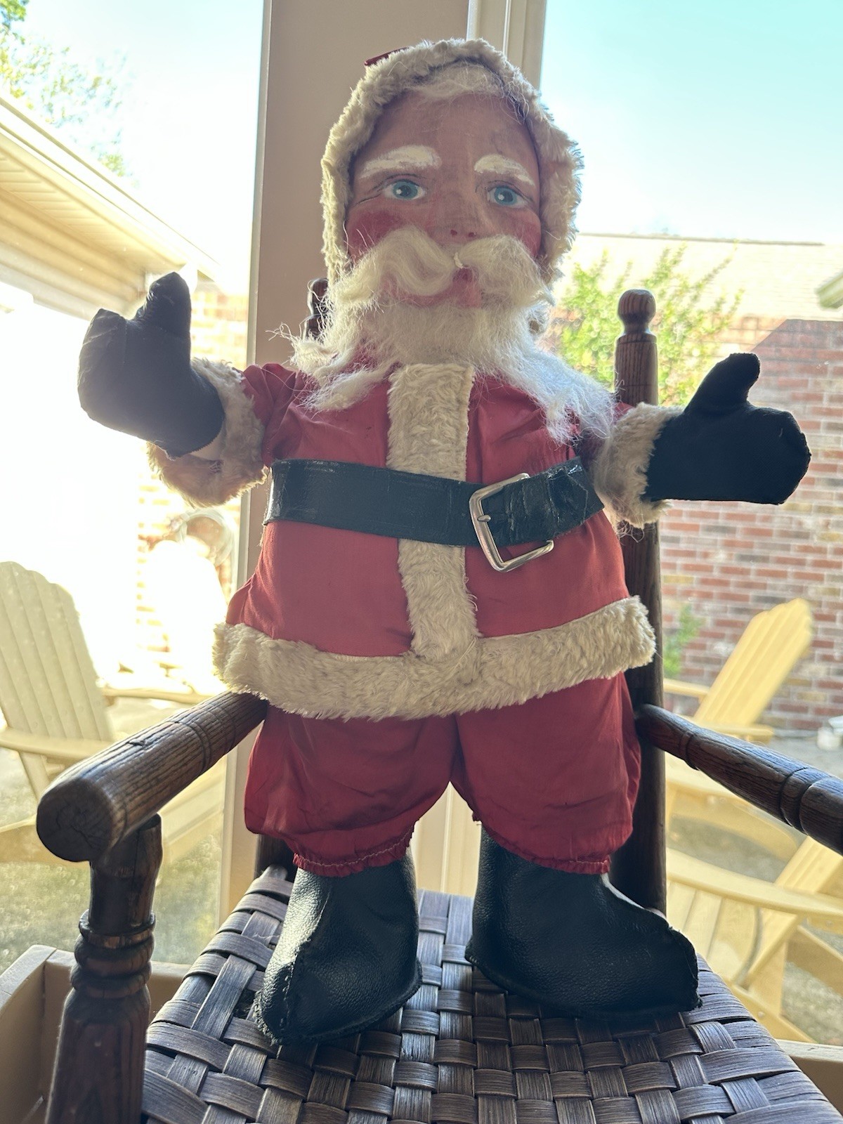 Antique 19thc Santa W/painted Face - Ex. Cond.AAFA Antique 19thc Santa W/painted Face - Ex. Cond.AAFA
