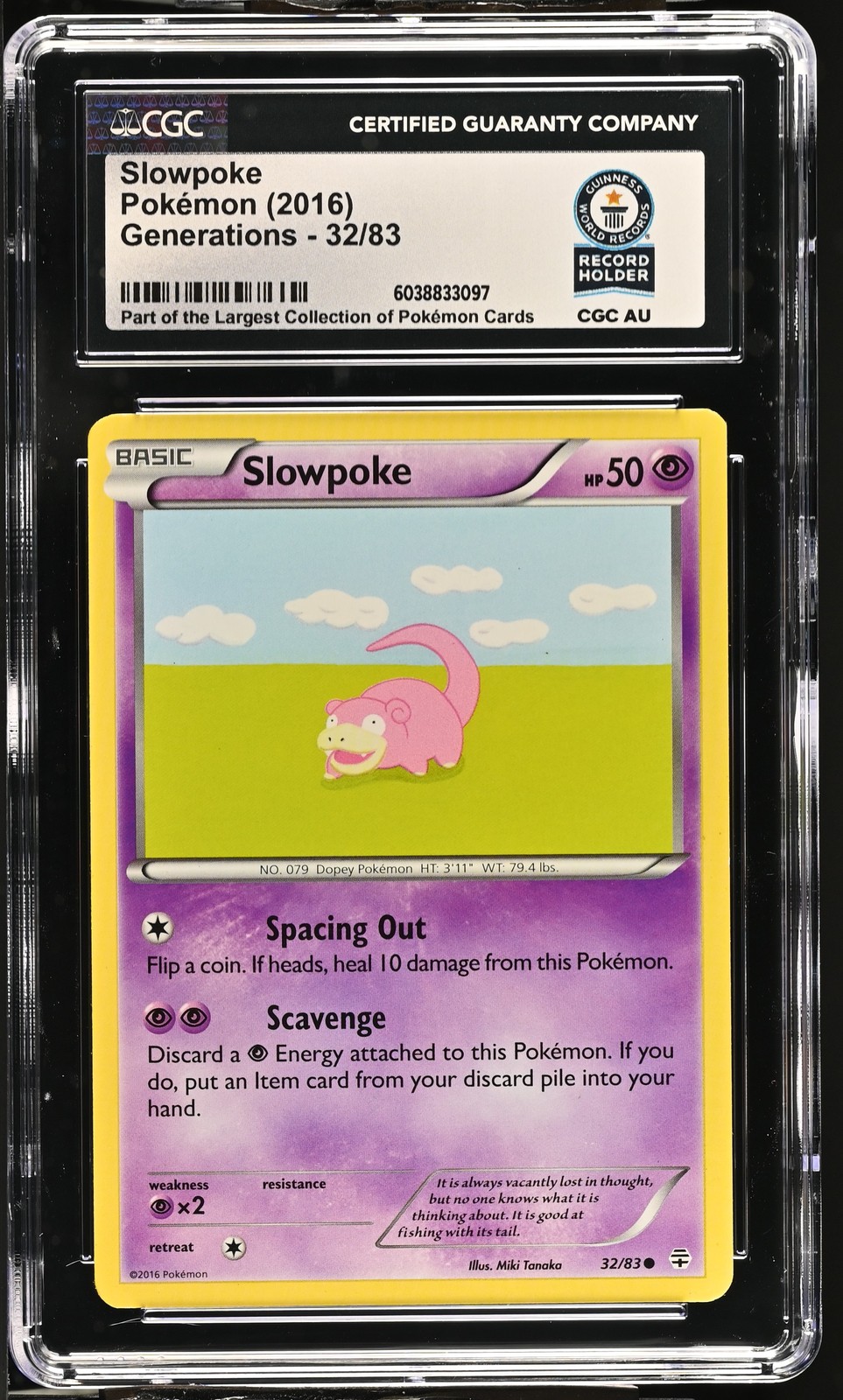 Slowpoke 32/83 Generations Pokemon CGC World Record Holder