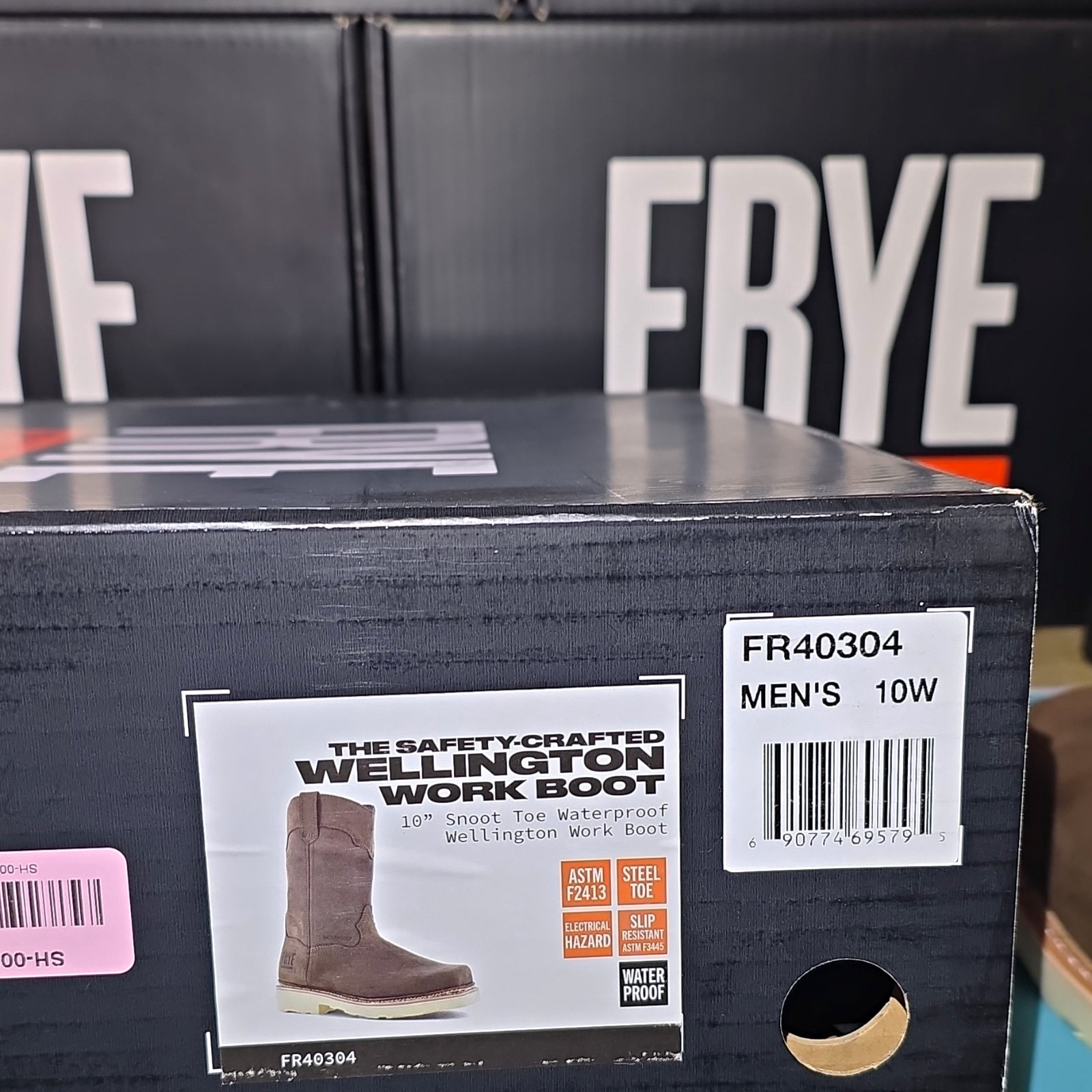 Frye Supply Wellington Waterproof EH Steel Toe Work Boots Men\'s 10W FR40304