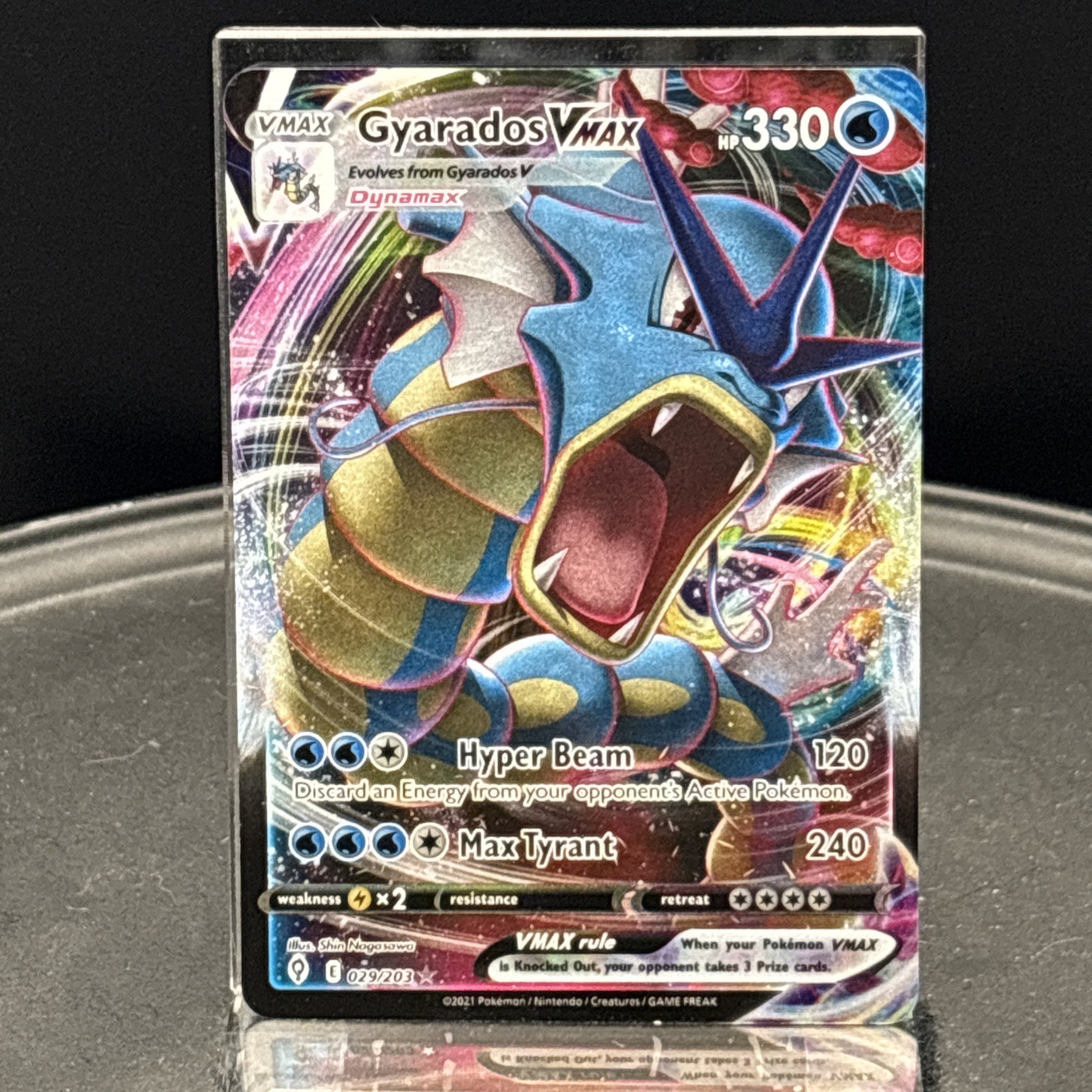 2021 Pokemon Gyarados VMAX Sword & Shield: Evolving Skies Full Art #029/203 2021 Pokemon Gyarados VMAX Sword & Shield: Evolving Skies Full Art #029/203