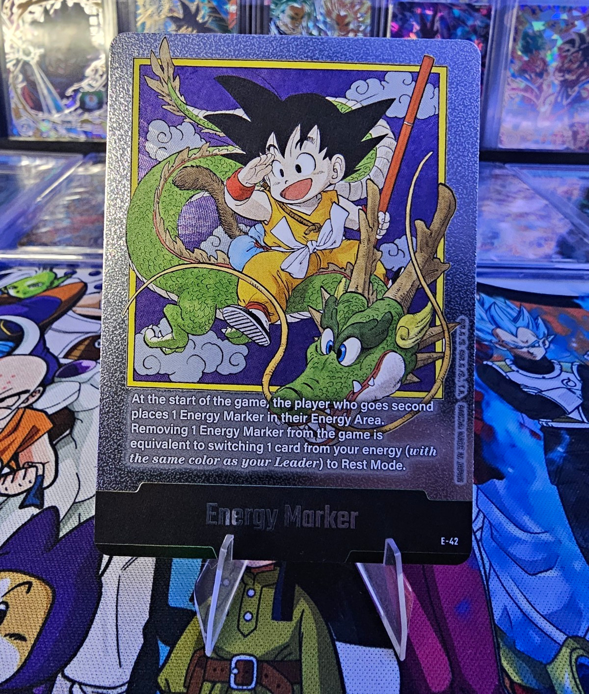 Bandai Dragon Ball Super Card Game Energy Marker E-42 Son Goku Shenron Foil