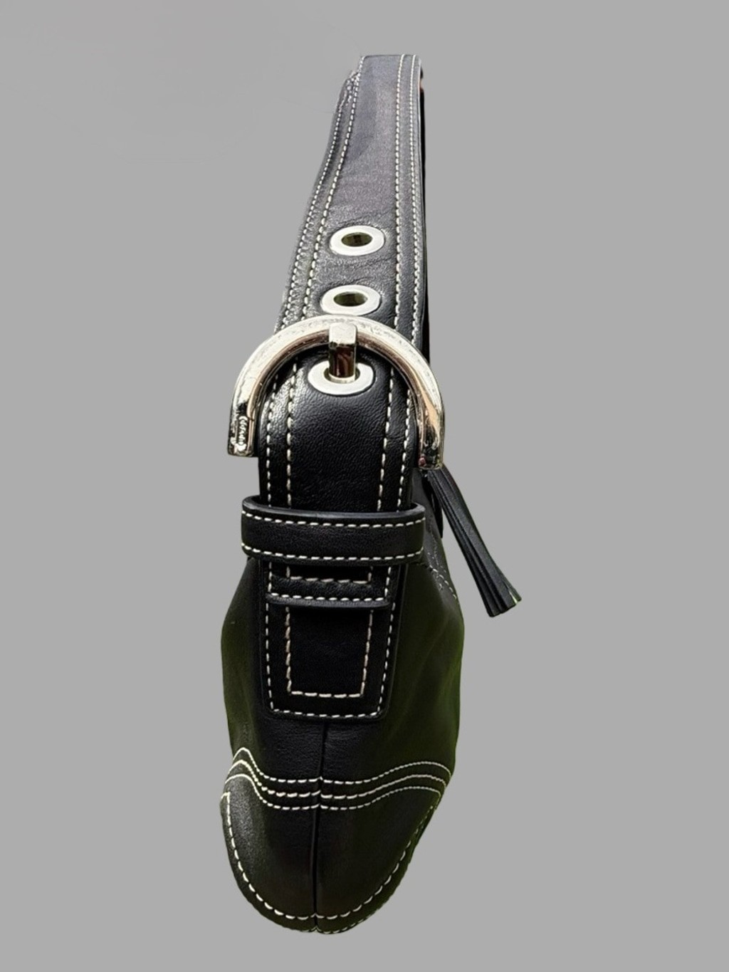 Vintage Coach Soho Leather Small Hobo Bag - Black (Style 8A01)