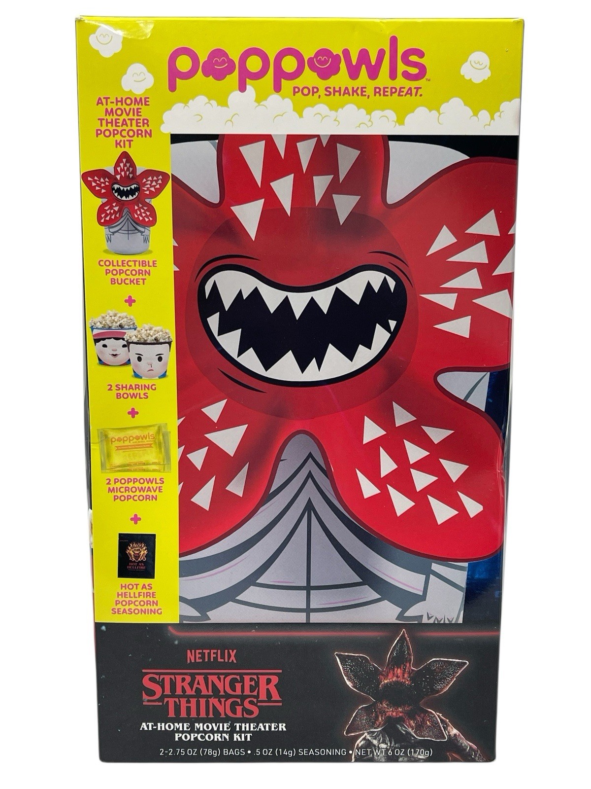Poppowls Netflix STRANGER THINGS Demogorgon Popcorn Bucket Movie Night Kit NIB
