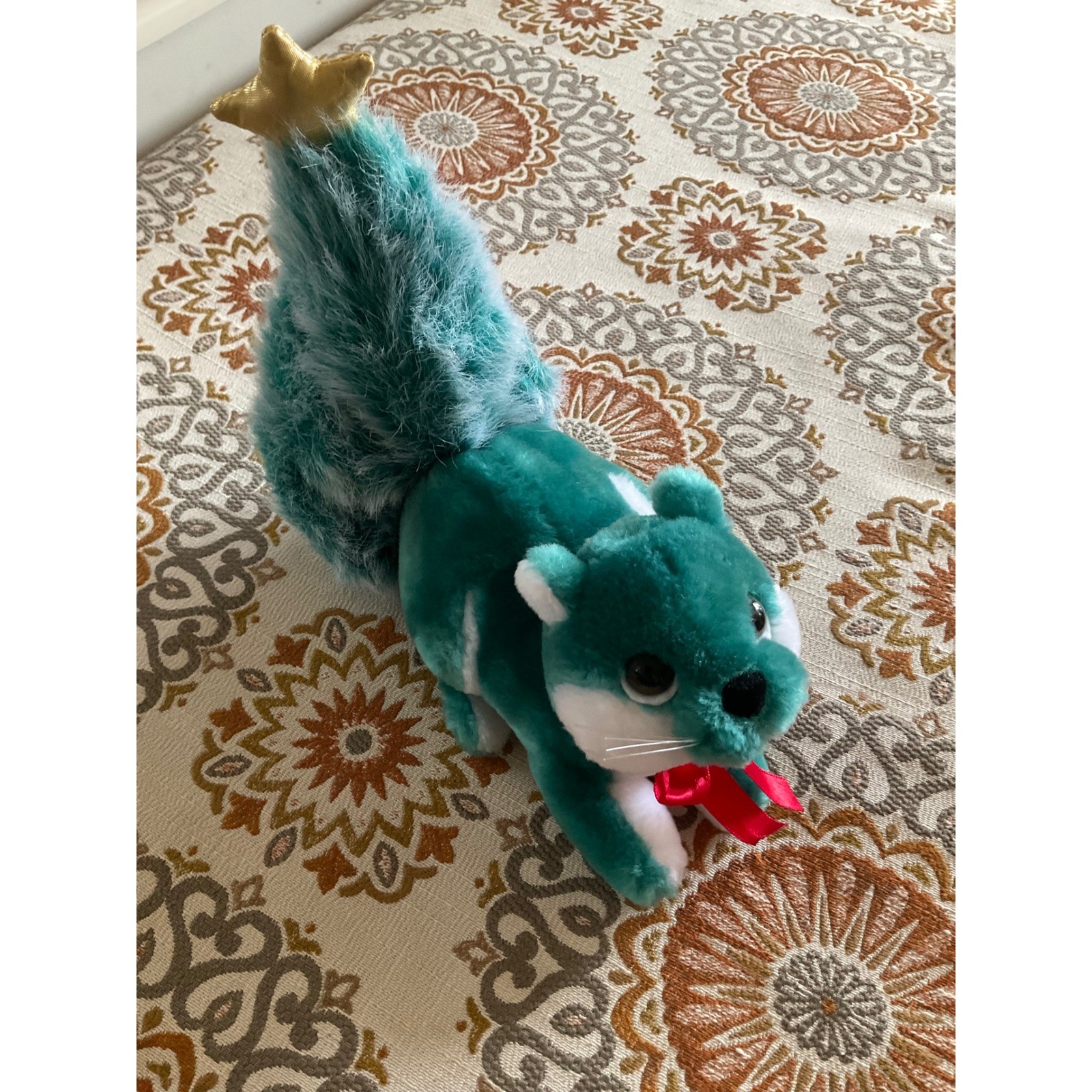 Vintage Applause Woodland Holiday Teal Green Squirrel Christmas Tree Star Plush Vintage Applause Woodland Holiday Teal Green Squirrel Christmas Tree Star Plush