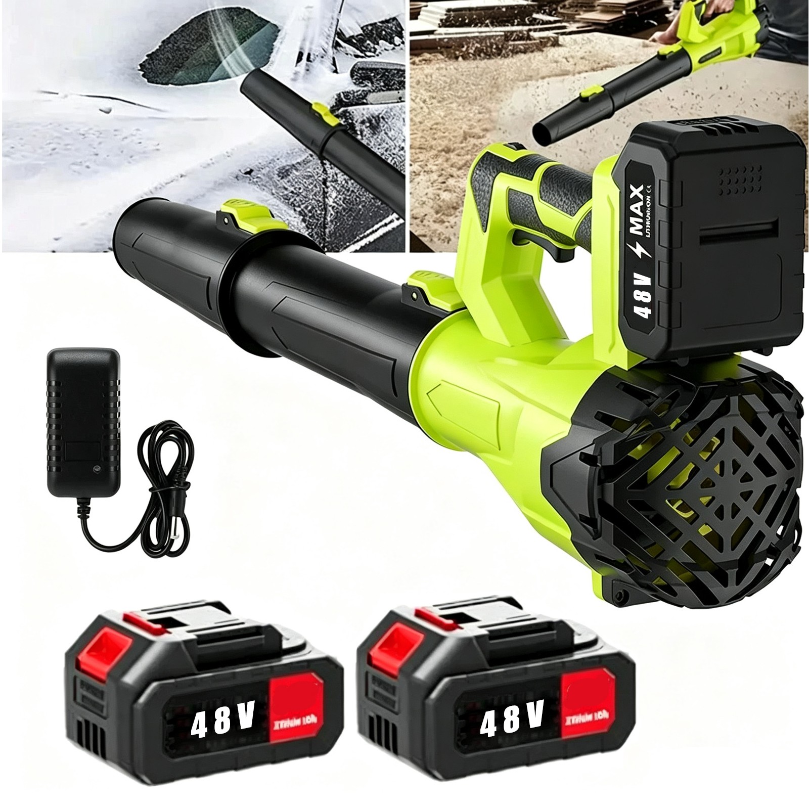 New Cordless Leaf Blower 650CFM/280MPH & 6 Speed Levels Electric w/2 Batteries