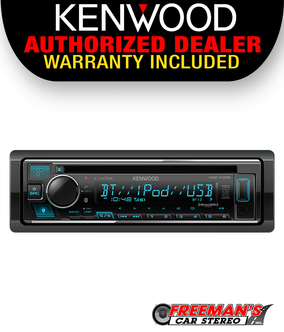 Kenwood Excelon KDC-X305 1-DIN CD Receiver | Bluetooth, Alexa & SiriusXM Ready Kenwood Excelon KDC-X305 1-DIN CD Receiver | Bluetooth, Alexa & SiriusXM Ready