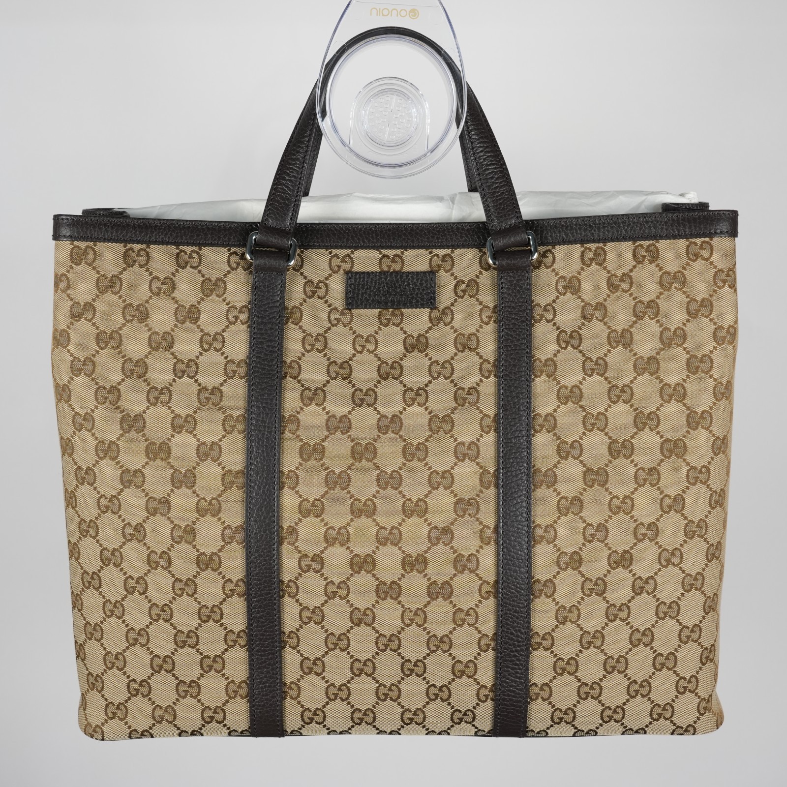 * Gucci GG Monogram Large Joy Tote Bag Dark Brown * Gucci GG Monogram Large Joy Tote Bag Dark Brown