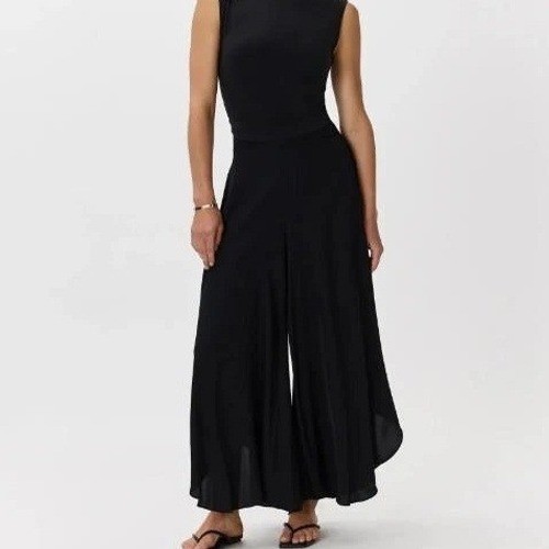 Quince Palazzo Pants Womens Medium Black Washable Silk Stretch Quince Palazzo Pants Womens Medium Black Washable Silk Stretch