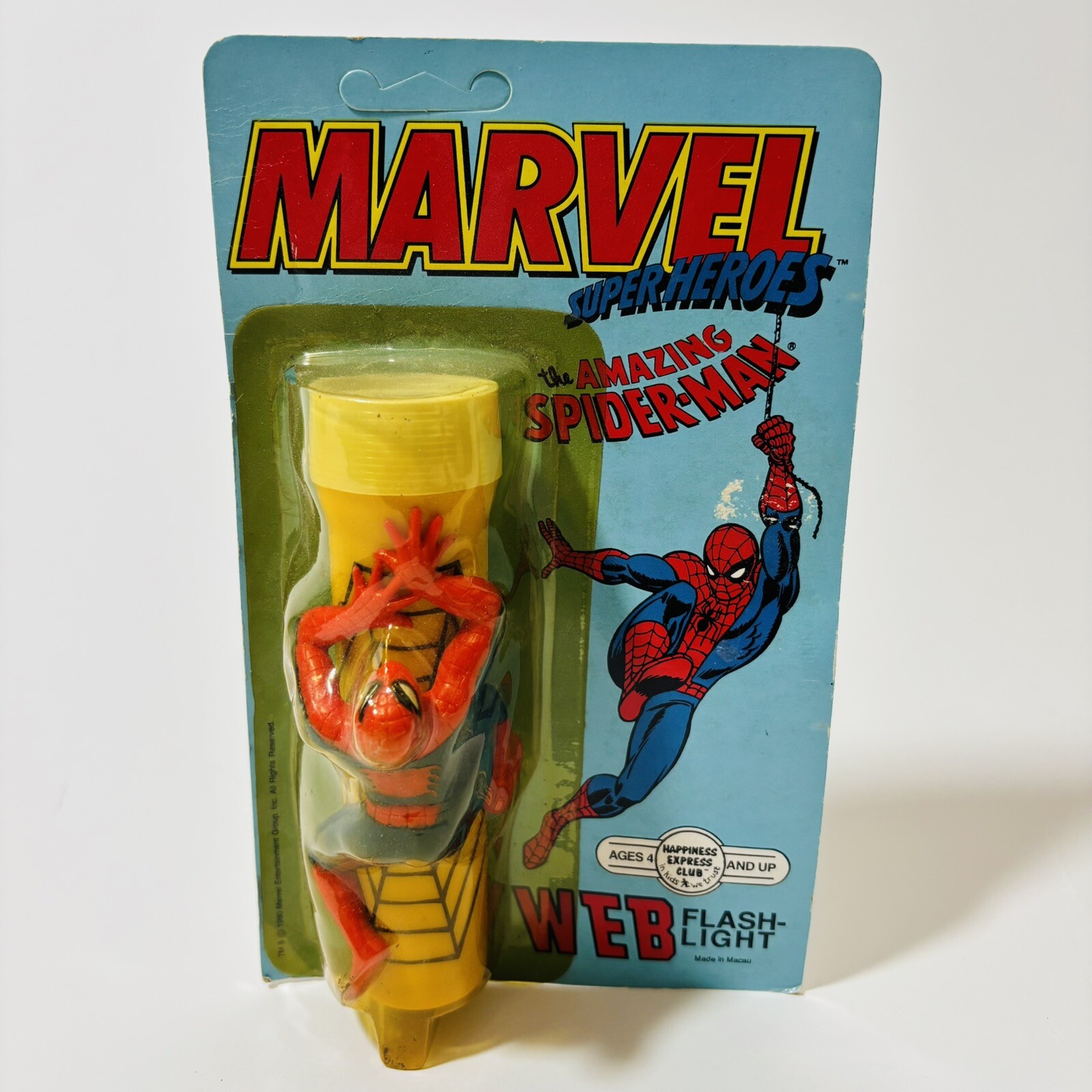 Vintage 1990 Marvel Superheros The Amazing Spider-Man Web Flash Light New *Read*