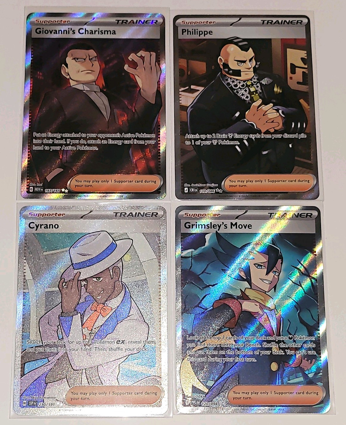 Pokemon TCG Giovanni's Charisma Philippe Cyrano Grimsley's Move Trainer Lot