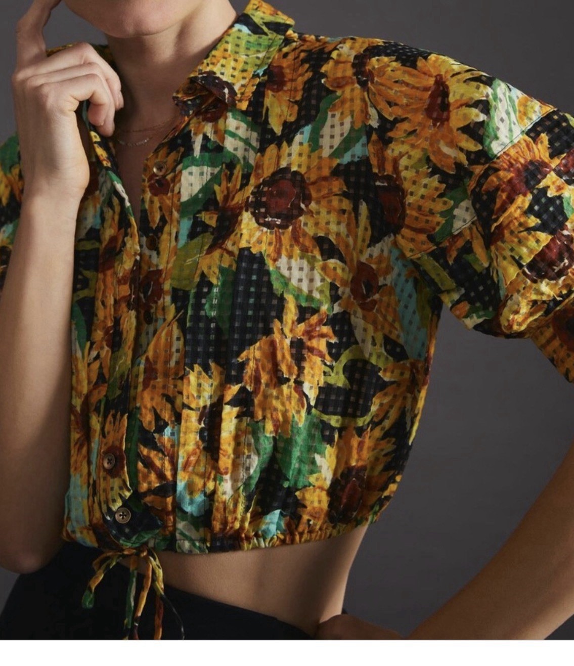 Anthropologie Maeve sunflower blouse size L $120 retail Anthropologie Maeve sunflower blouse size L $120 retail