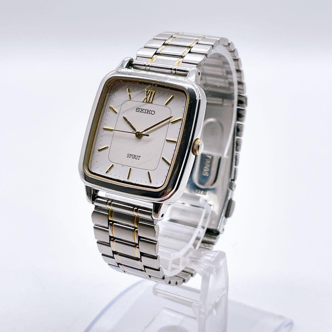 SEIKO Spirit Quartz Watch 7N01-5210 White Dial Gold Index Serviced