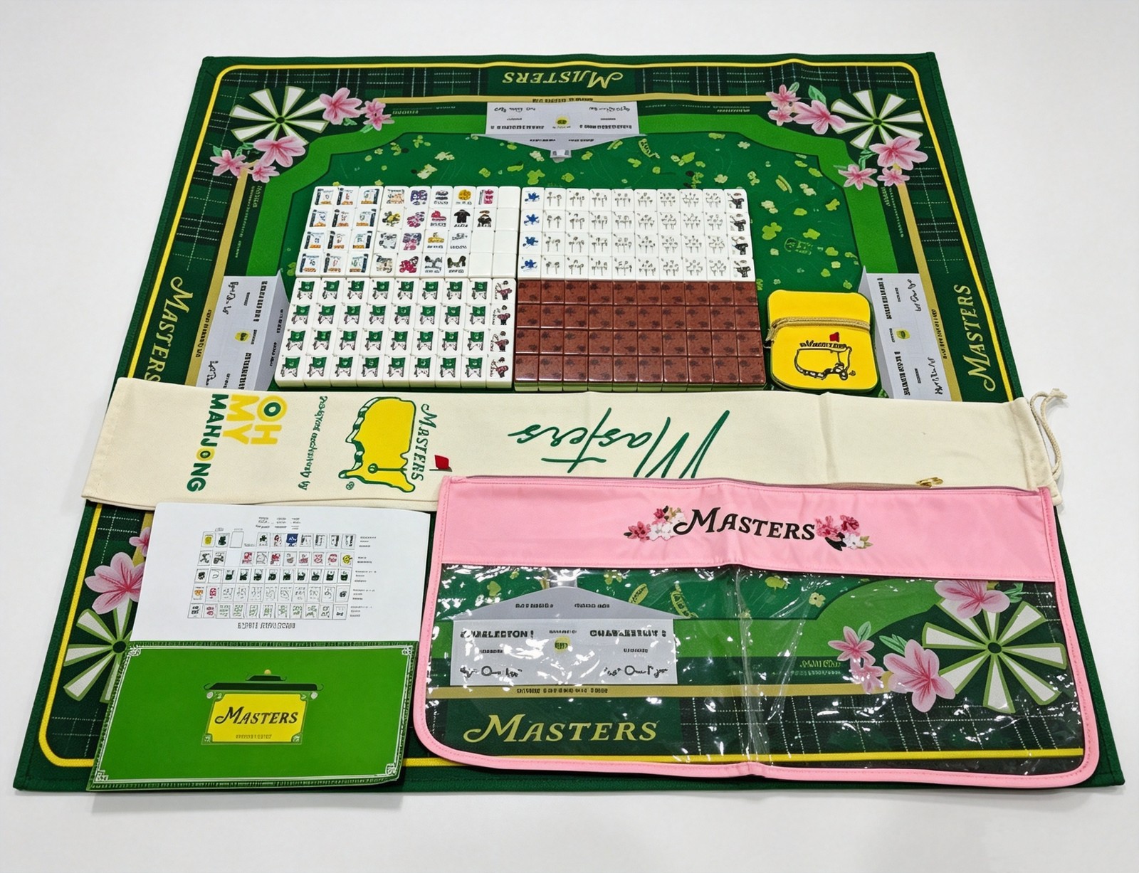 2026 Luxury Green Golf Masters American Version Acrylic Mahjong Set & Tiles +bag