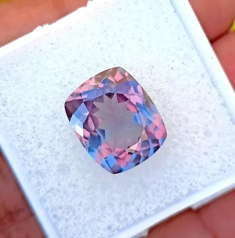NATURAL Loose Montana Bi-Color Change Sapphire Cushion Cut  GEMSTONE 10.00 Ct