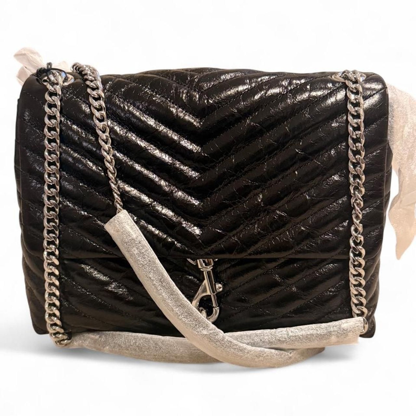 Rebecca Minkoff Edie Flap Black Quilted Leather Shoulder Bag NWT Rebecca Minkoff Edie Flap Black Quilted Leather Shoulder Bag NWT