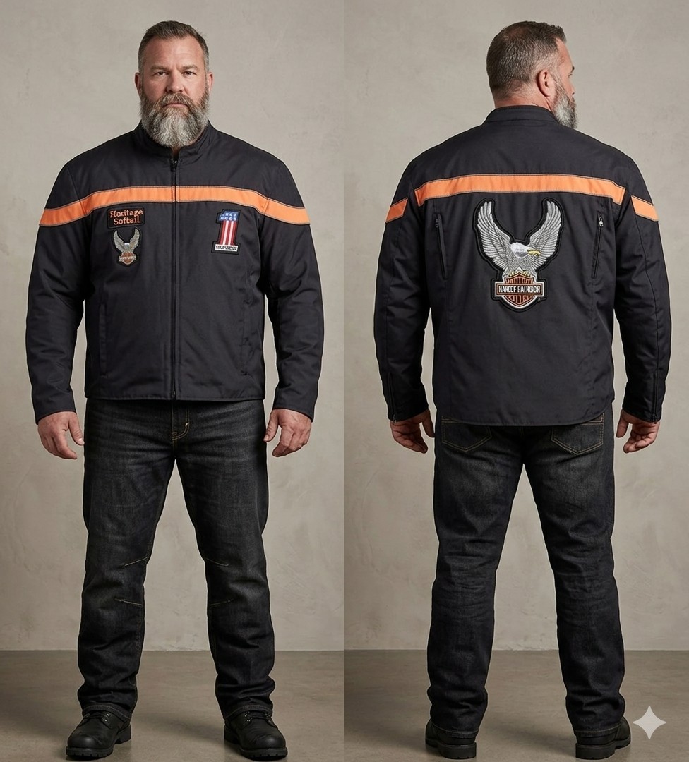 Harley Davidson Motorcycle Jacket Heritage Softail Daniel Donovan Biker Coat 4XL