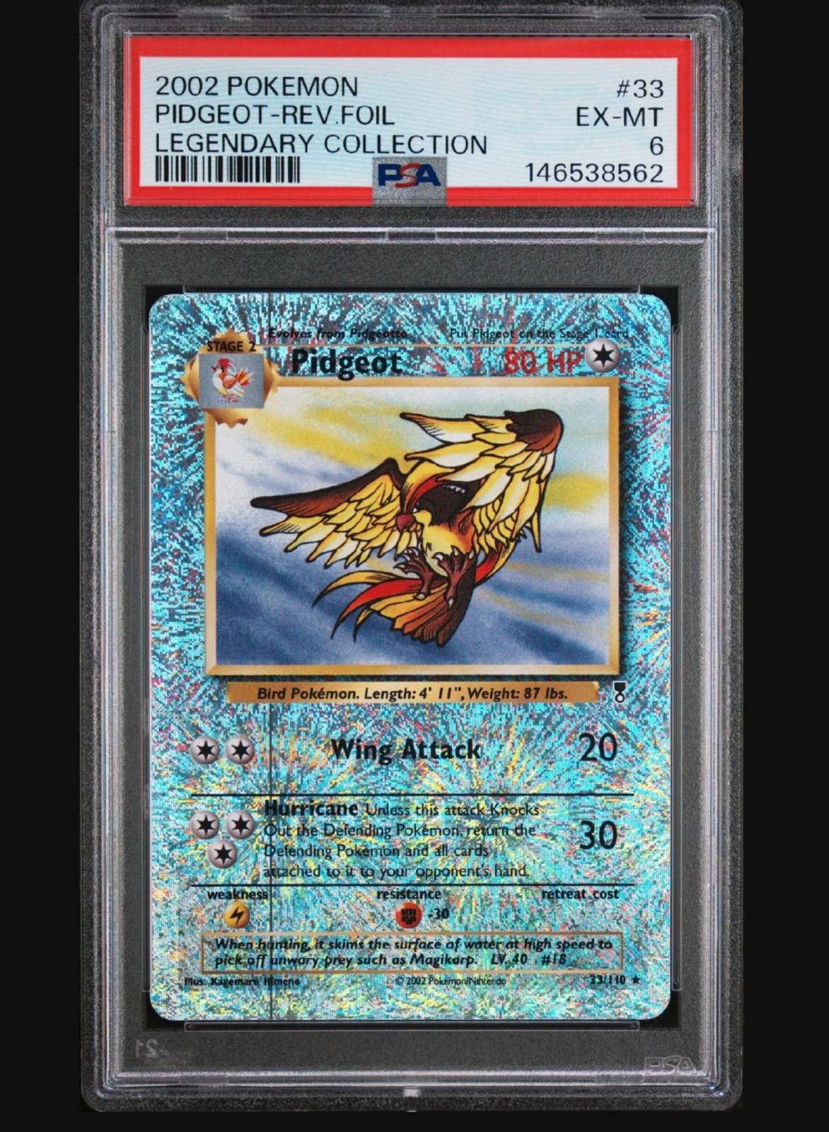 2002 POKEMON LEGENDARY COLLECTION PIDGEOT-REVERSE FOIL 33 2002 POKEMON LEGENDARY COLLECTION PIDGEOT-REVERSE FOIL 33