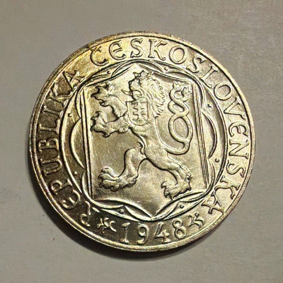 1948 Czechoslovakia 100 Korun Silver BU Charles University KM#32