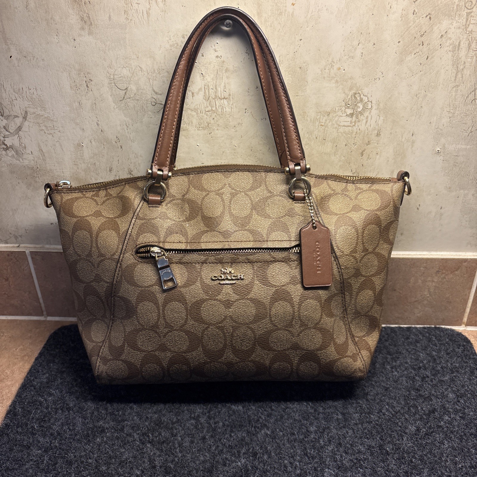 VTG Coach Prairie Satchel in Signature Brown Canvas Style Shoulder Bag Medium VTG Coach Prairie Satchel in Signature Brown Canvas Style Shoulder Bag Medium