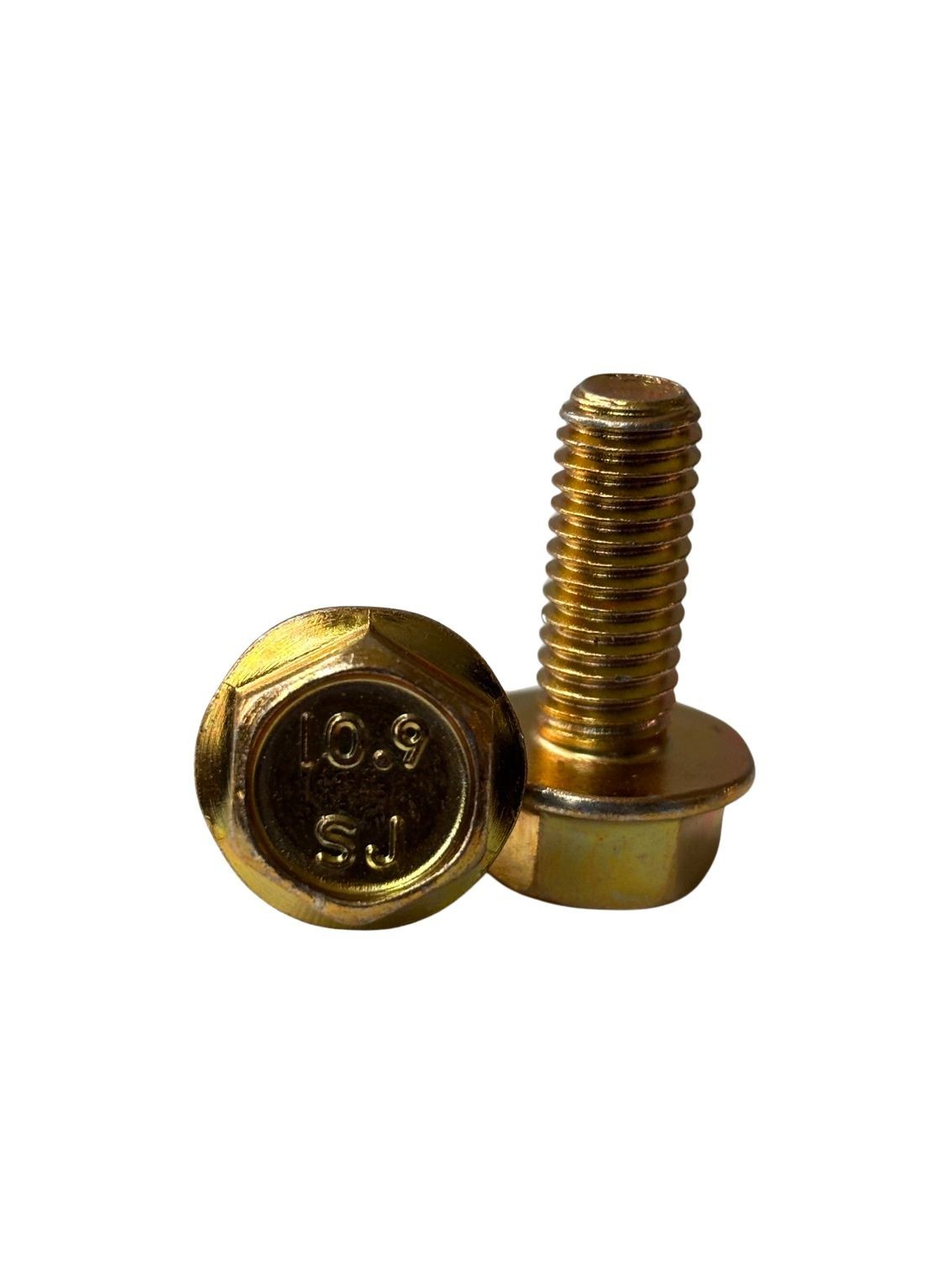 100 pcs M6-1.0x20 Hex Flange Frame Bolt Class 10.9 DIN 6921 Zinc Yellow 100 pcs M6-1.0x20 Hex Flange Frame Bolt Class 10.9 DIN 6921 Zinc Yellow