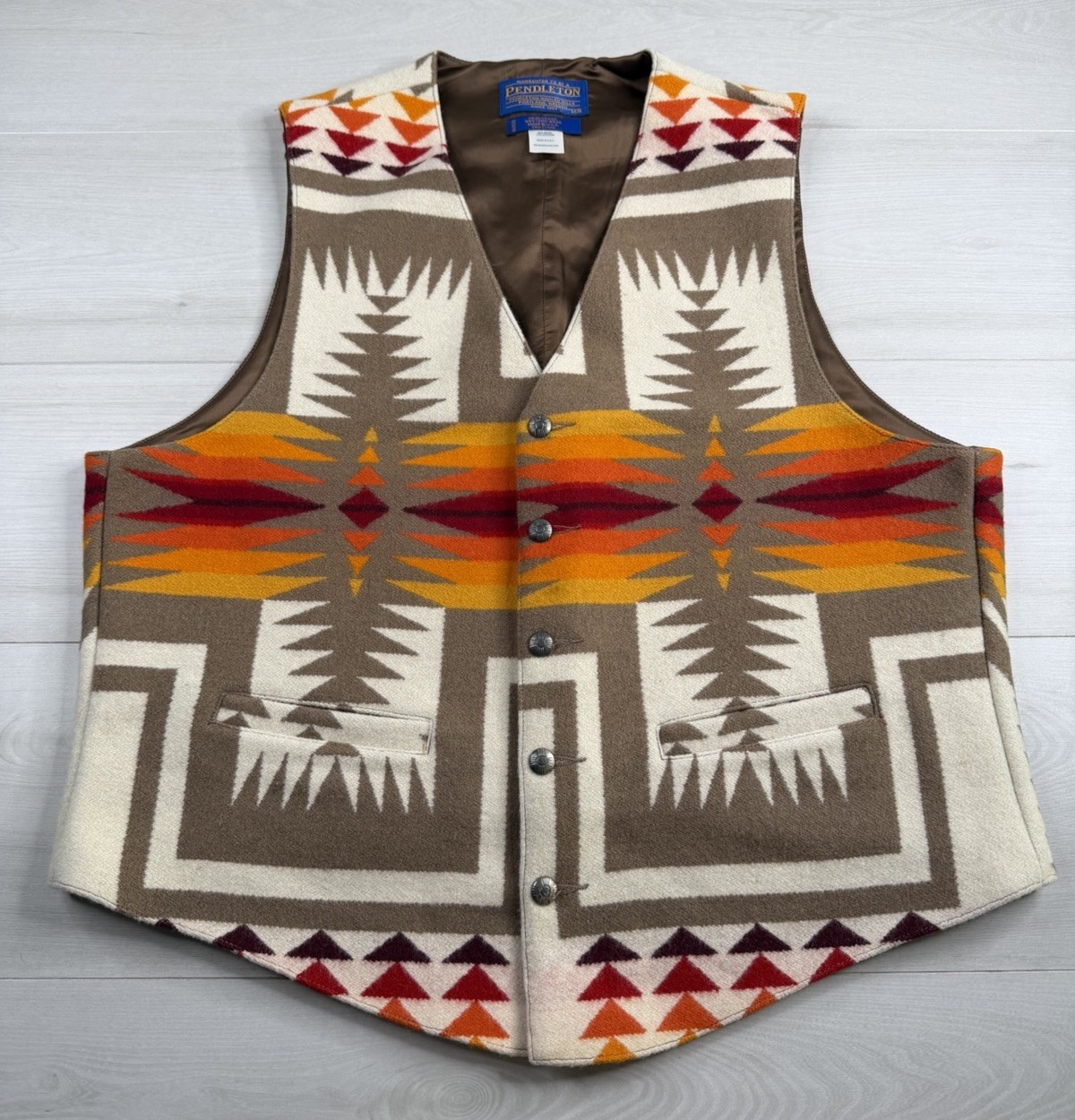 Vtg Pendleton Vest High Grade Western Wear Chief Joseph Navajo Aztec USA Made 44 Vtg Pendleton Vest High Grade Western Wear Chief Joseph Navajo Aztec USA Made 44