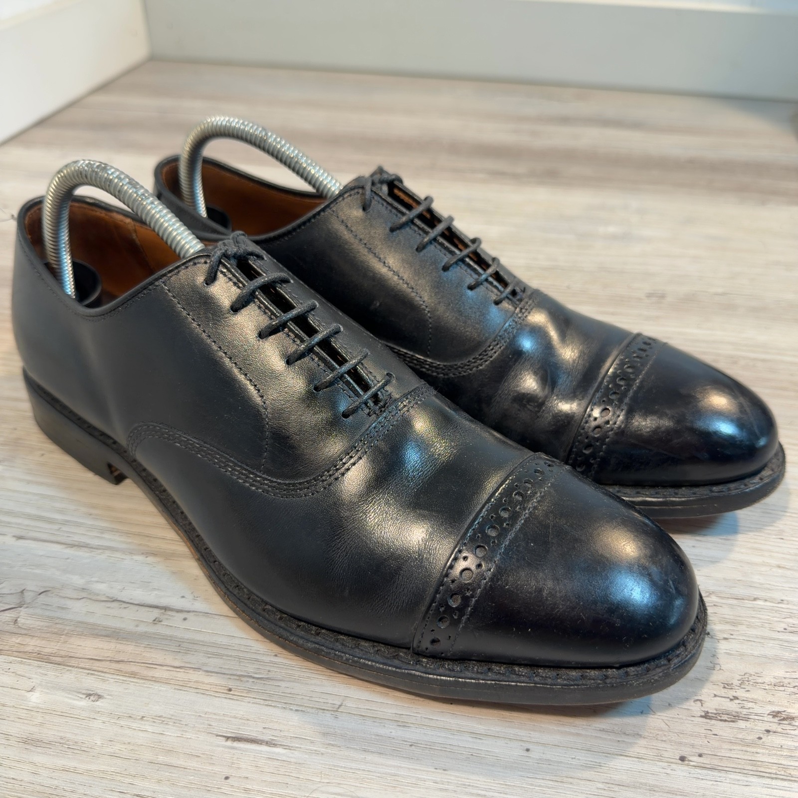 Allen Edmonds Port Washington Bench Welt Oxford Mens 9D Black Shoes