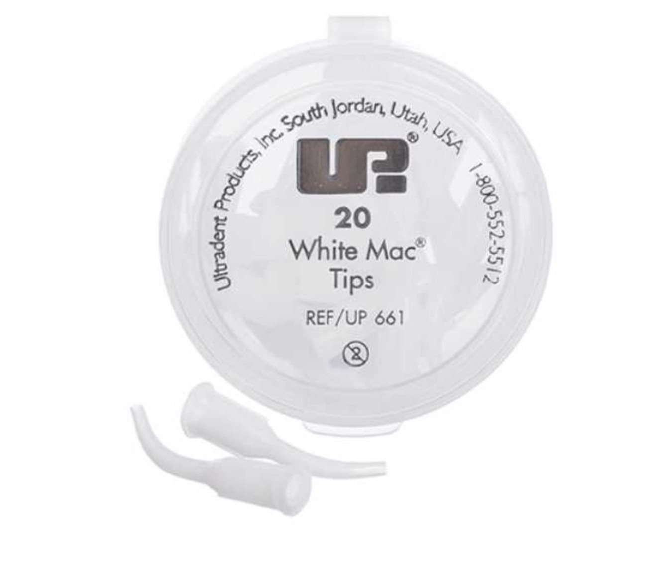 Ultradent 661 White Mac Dispensing Dental Delivery Tips Plastic 20/Pk