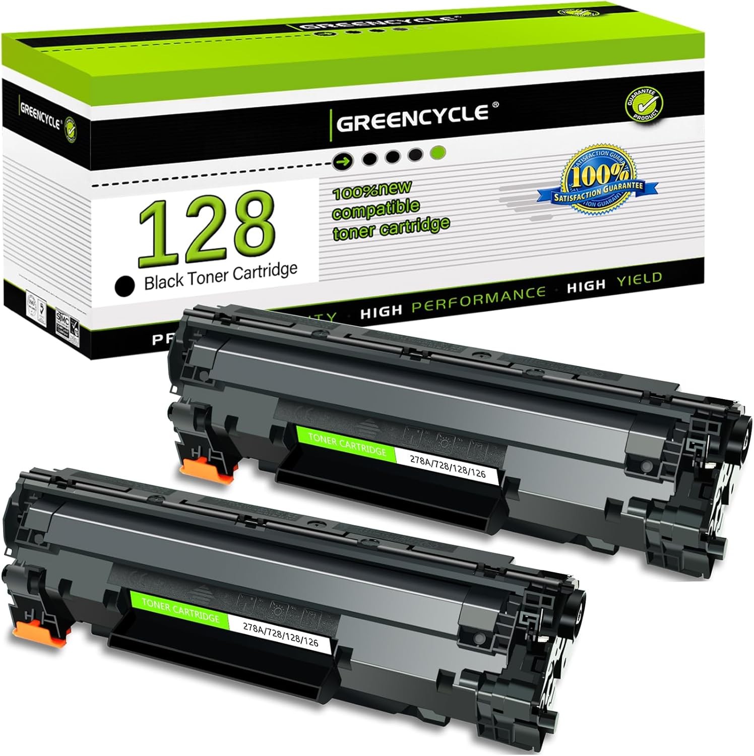 GREENCYCLE 2PK C128 CRG128 Toner For Canon ImageCLASS D530 L190 MF4570dw MF4770N