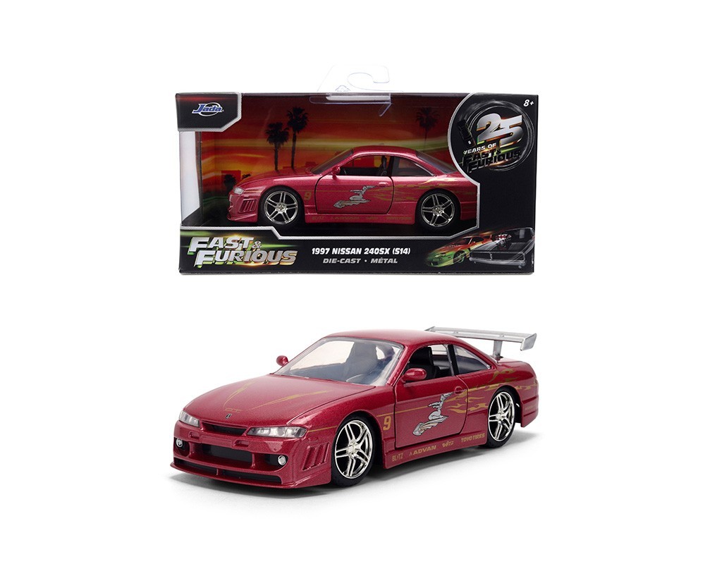 JADA FAST & FURIOUS 1997 NISSAN 240 SX S14 1/32 DIECAST MODEL CAR PINK 36772