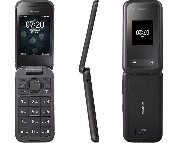 Nokia 2780 Flip 4G LTE 4GB 5MP Basic Phone GSM Unlocked (TA-1420)(Black)