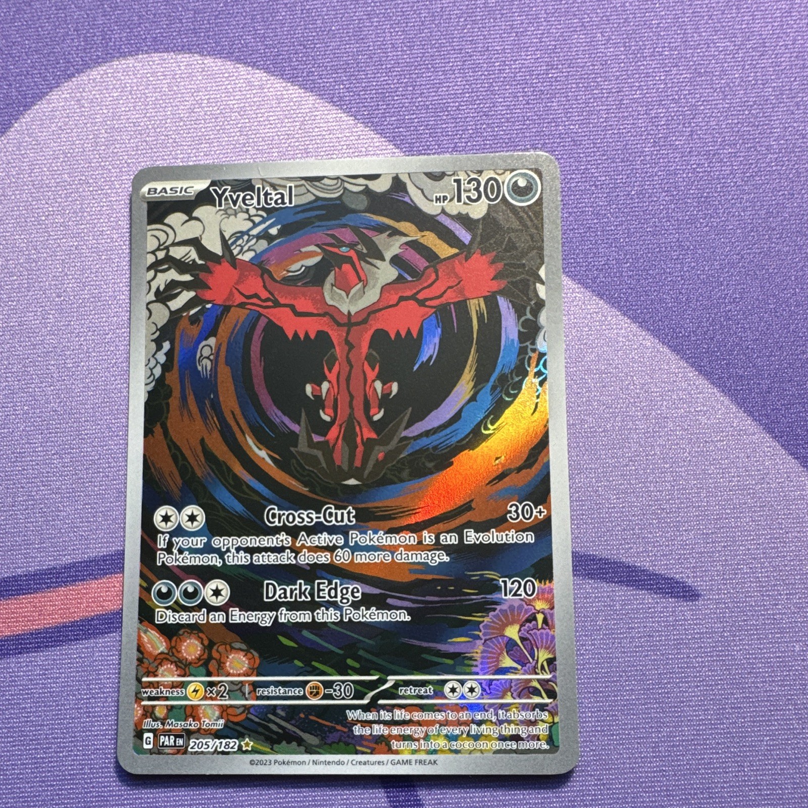 Pokemon TCG Yveltal 205/182 SV04 Paradox Rift Illustration Rare Holo EN 130HP