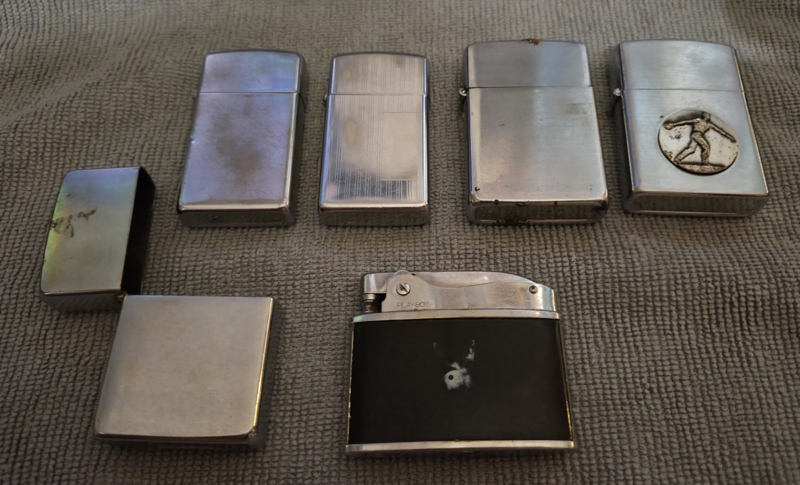 Vintage Lighter Lot Zippo, Playboy, Penguin,Champ (Working) Bonus Zippo Case Vintage Lighter Lot Zippo, Playboy, Penguin,Champ (Working) Bonus Zippo Case