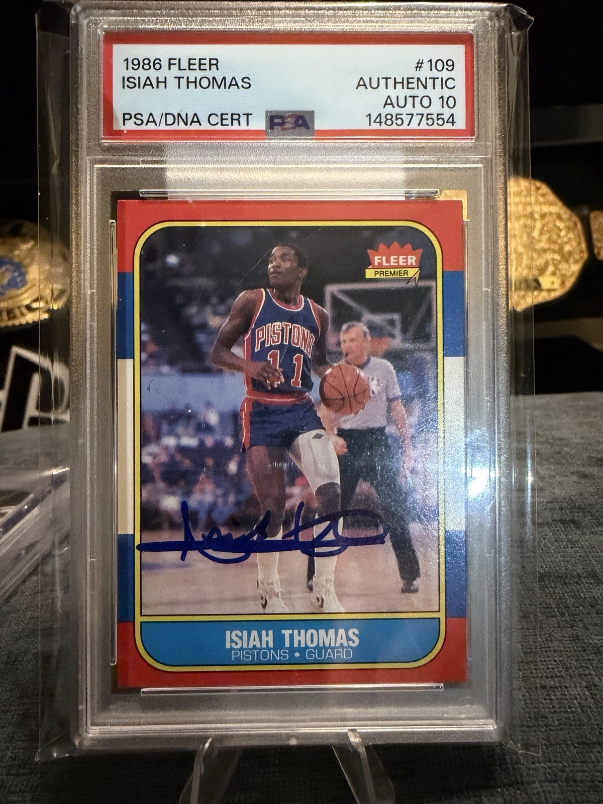1986-87 Fleer Isiah Thomas #109 (RC) - On Card Auto - PSA Auto 10 1986-87 Fleer Isiah Thomas #109 (RC) - On Card Auto - PSA Auto 10