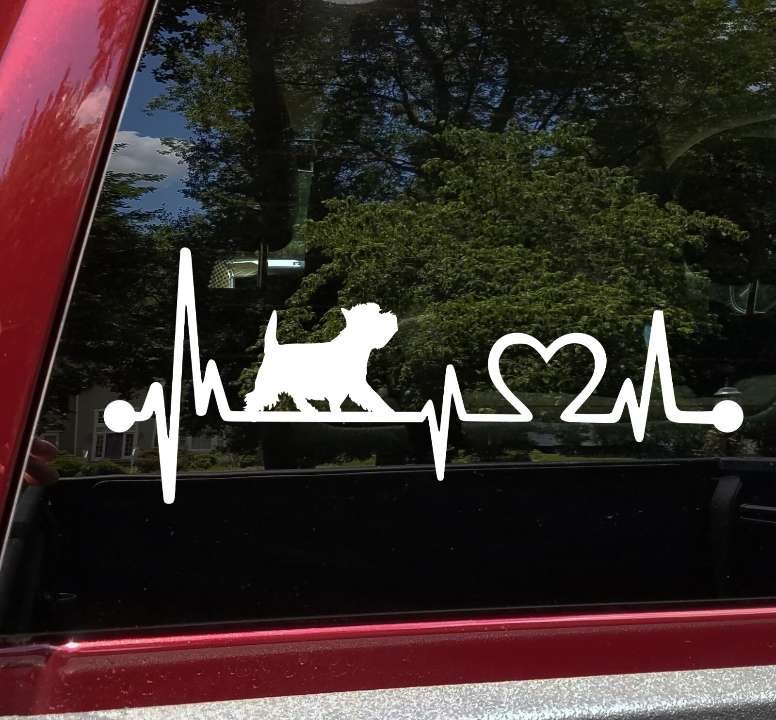 Westie Heartbeat Vinyl Decal | West Highland Terrier Heart Love Dog Puppy