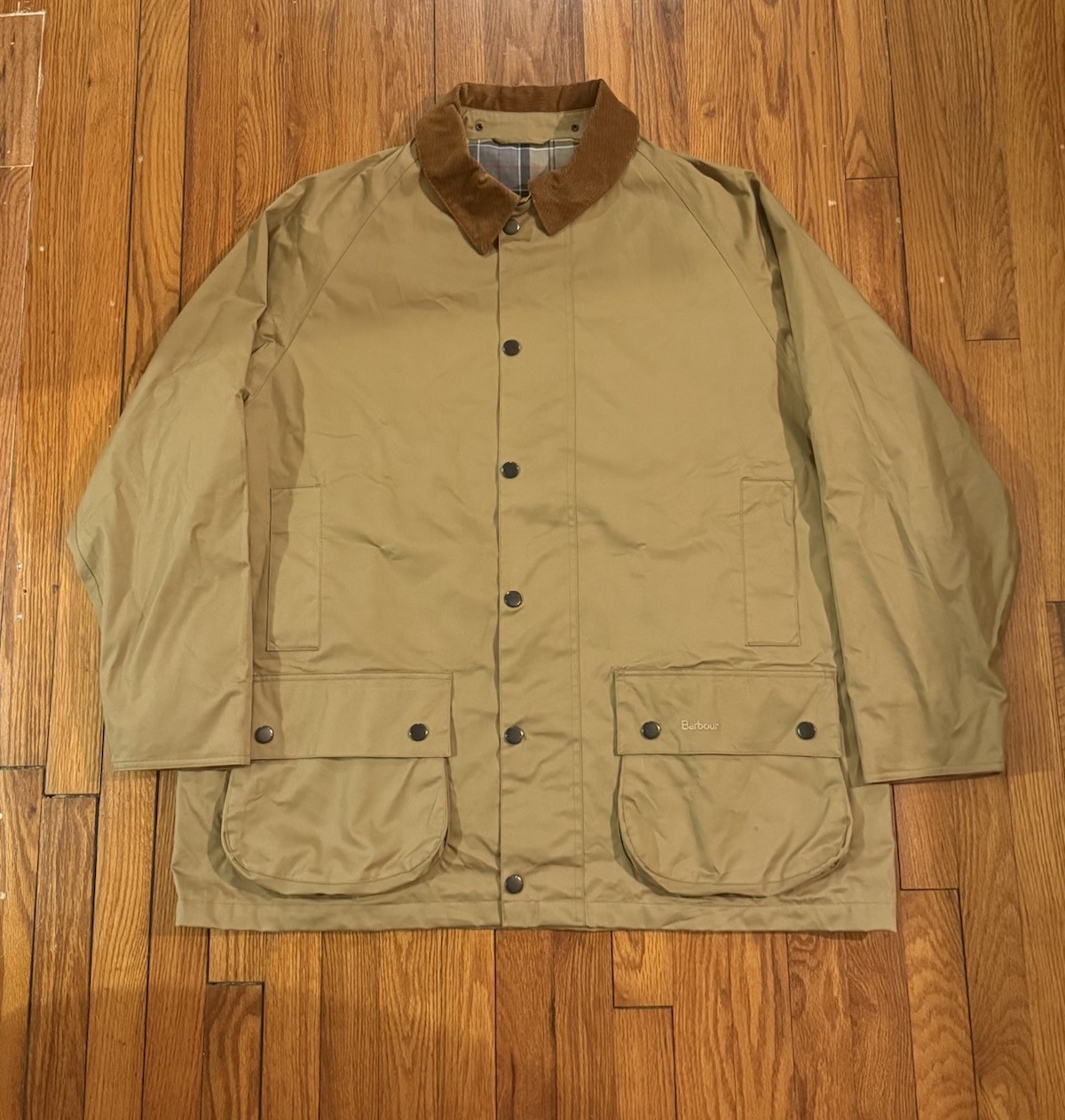 Barbour Jacket Mens XL Beige Lightweight Beaufort Rain Coat Country Outdoor