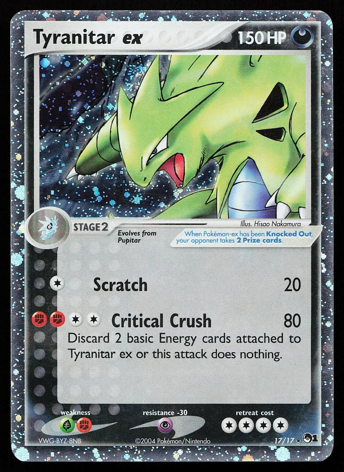 Tyranitar ex 017/017 Holo Ultra Rare POP Series 1 Pokemon Card