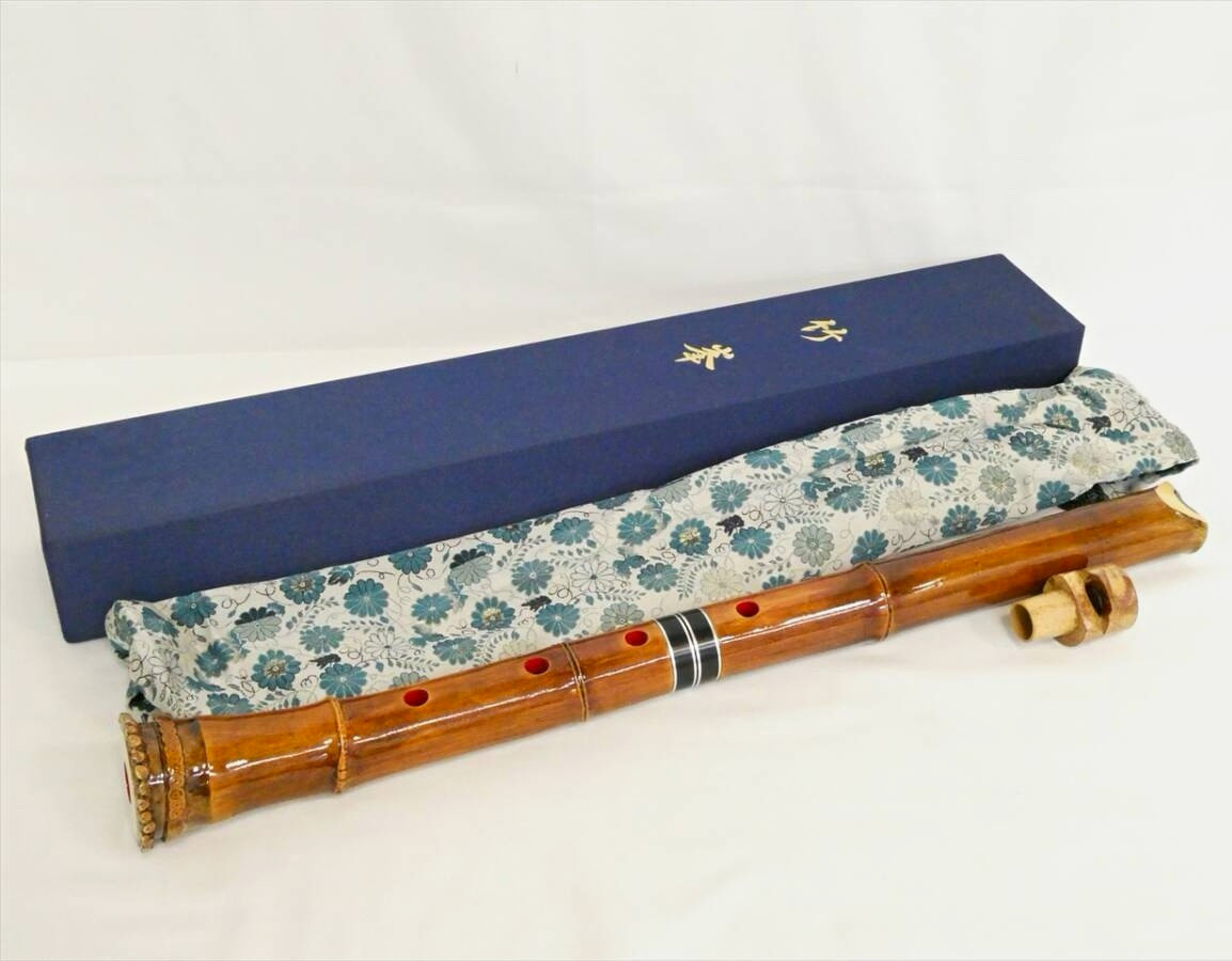 Traditional Bamboo Shakuhachi 1.8 Shaku 54.5cm Japanese Flute 2-Piece with Box Traditional Bamboo Shakuhachi 1.8 Shaku 54.5cm Japanese Flute 2-Piece with Box