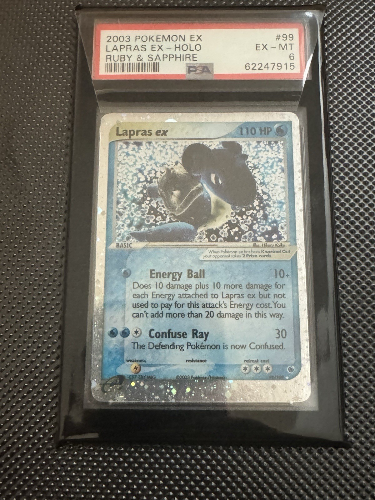 Pokemon 2003 EX Ruby & Sapphire Lapras ex 99/109 Holo Ultra Rare PSA 6 Pokemon 2003 EX Ruby & Sapphire Lapras ex 99/109 Holo Ultra Rare PSA 6