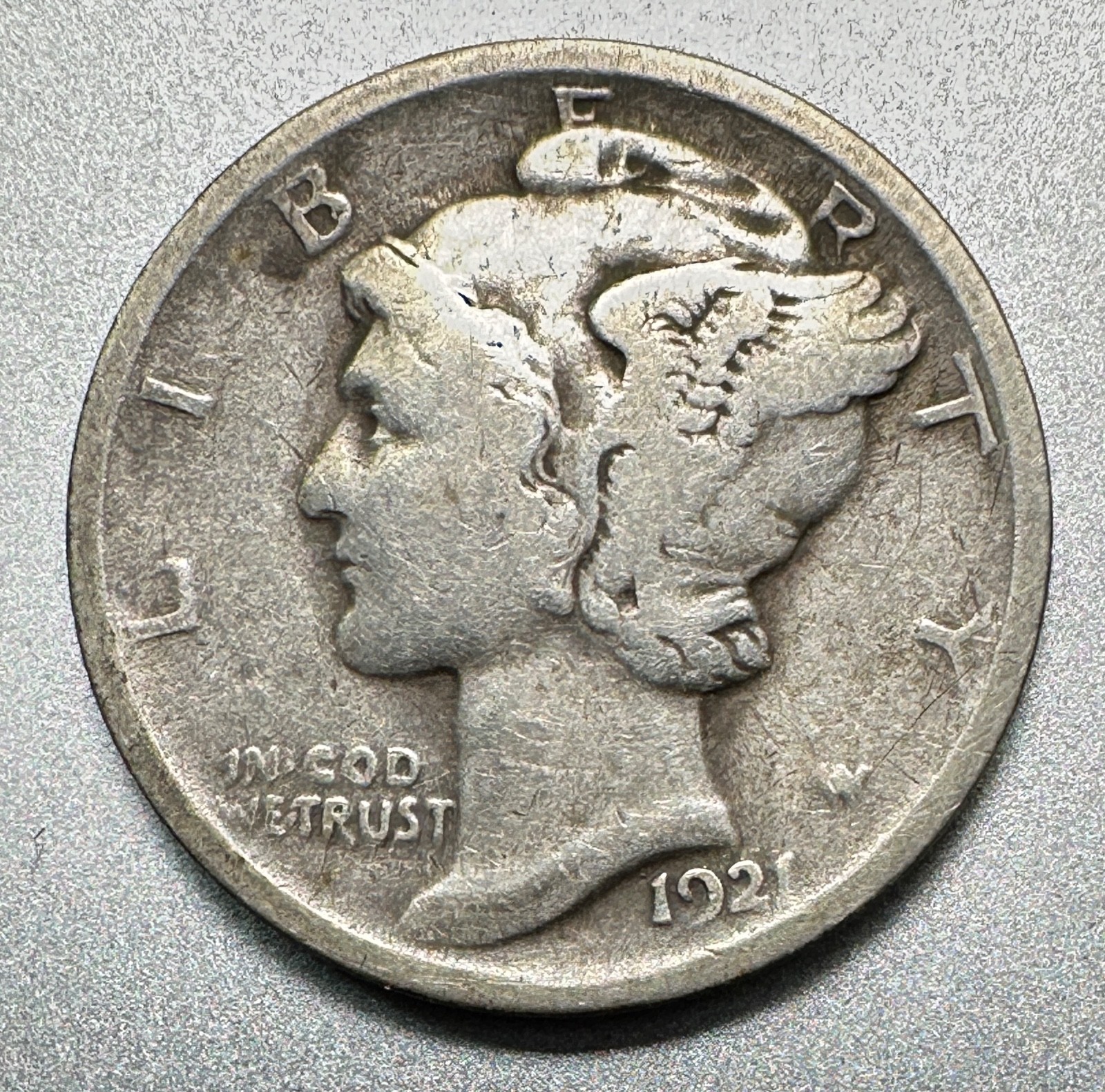 1921  MERCURY DIME  NICE DETAIL  KEY DATE  #2980