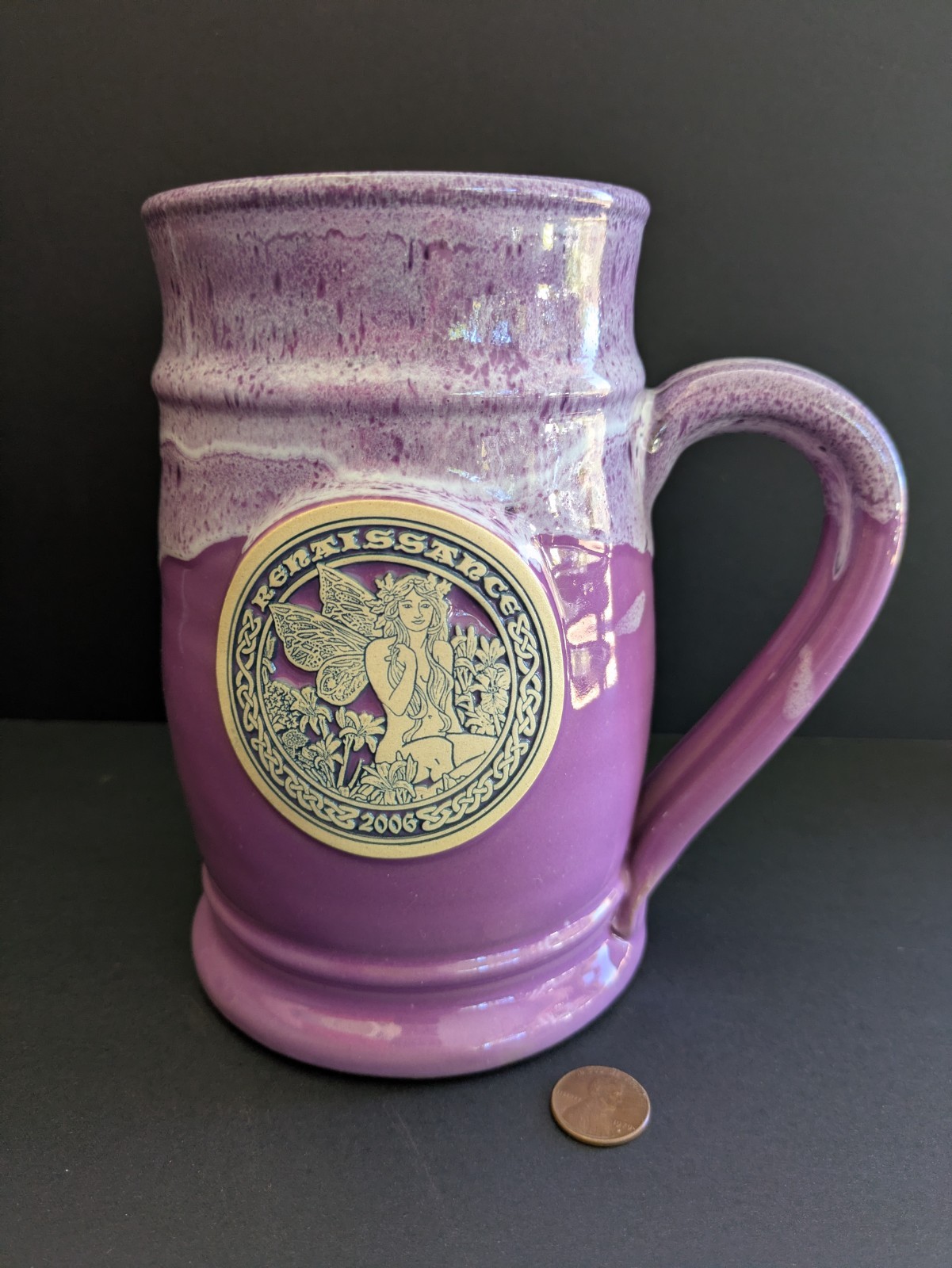 Deneen Pottery 2006 Purple Minnesota Renaissance Festival Large Mug/Stein 