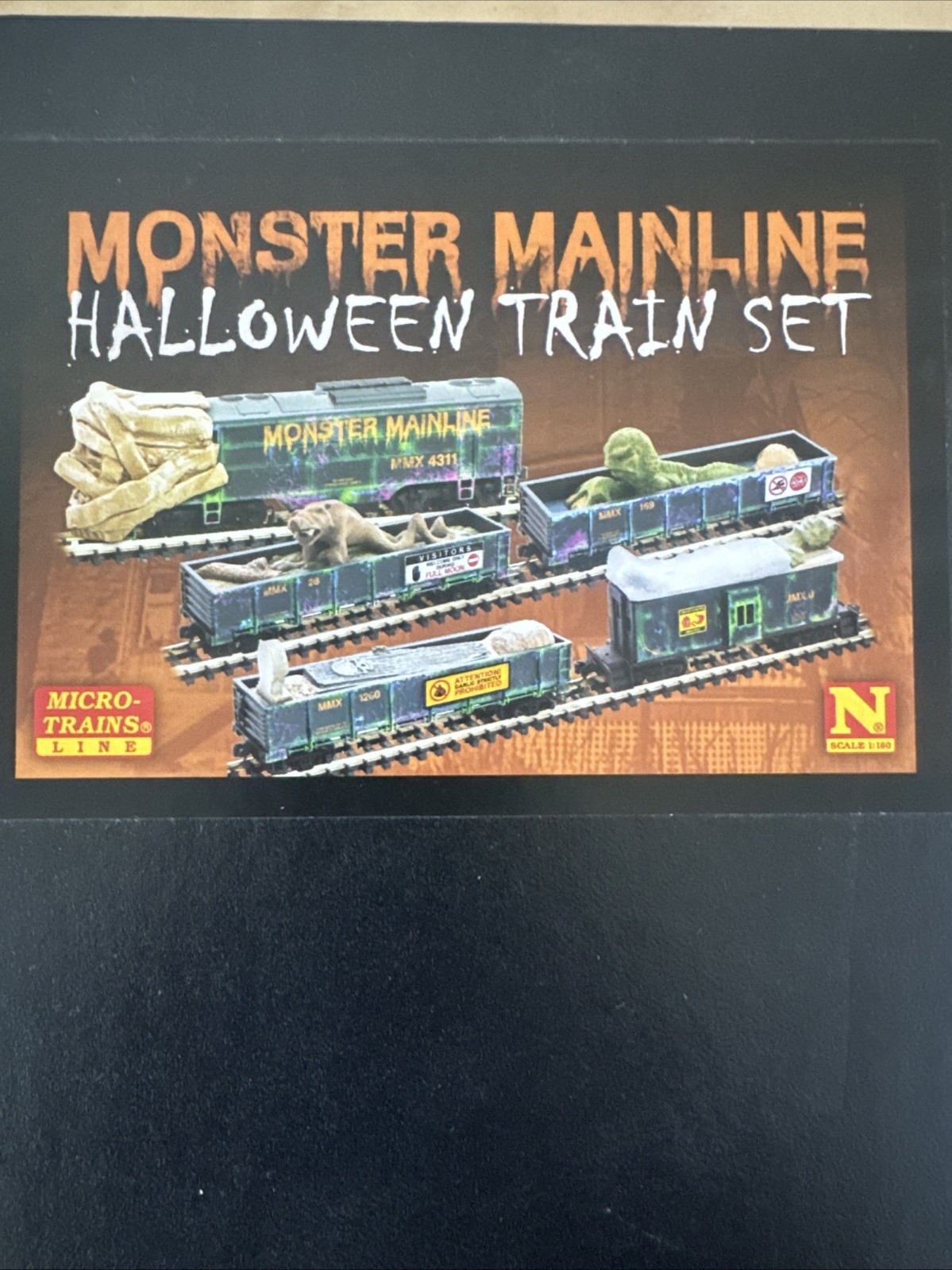 Micro Trains Line N Scale Monster Mainline Halloween Train Set With Loco NEW Micro Trains Line N Scale Monster Mainline Halloween Train Set With Loco NEW