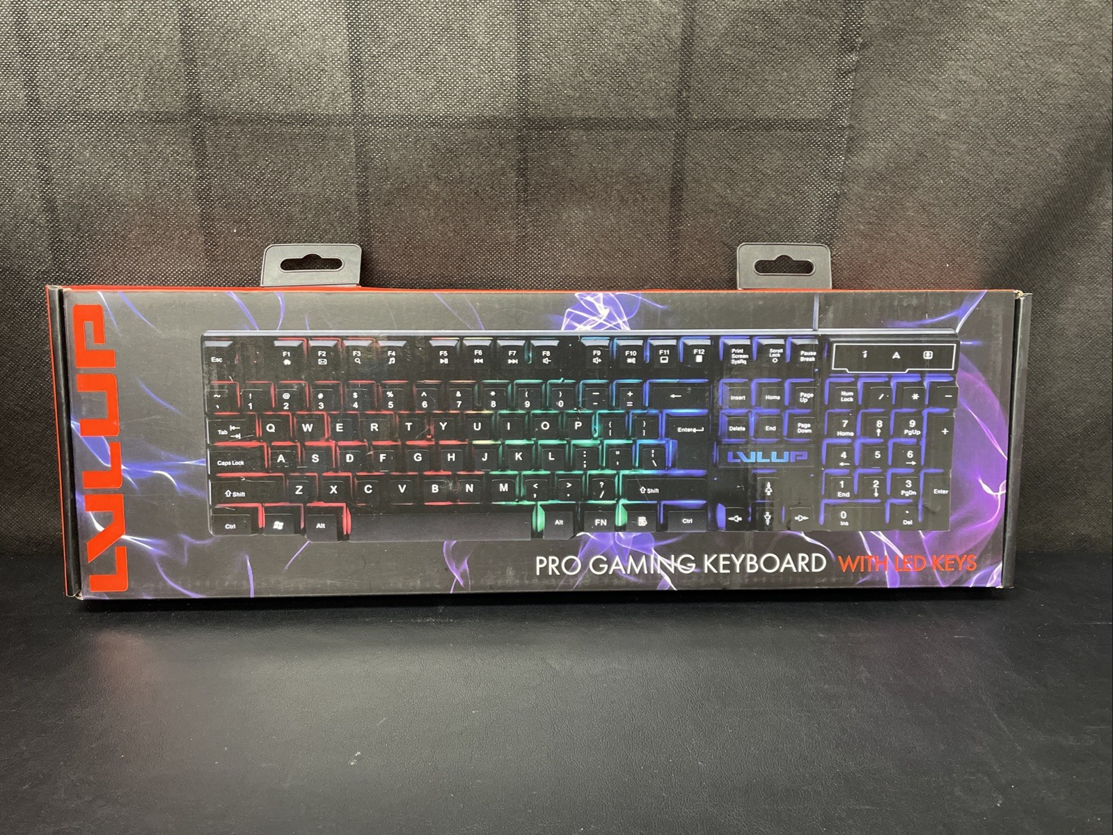 Lvlup Pro Gaming Keyboard w/ Multicolor LED Keys Factory SEALED #LU734 NEW