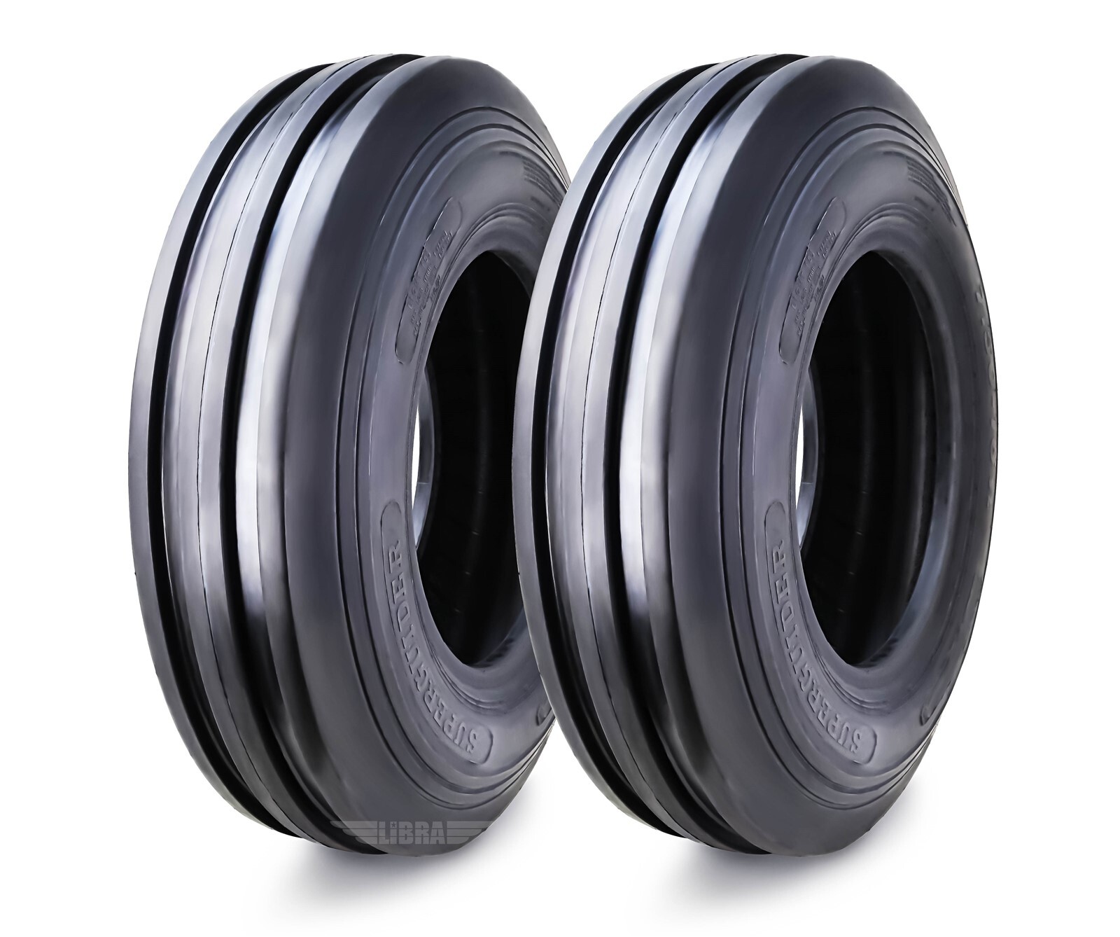 Set of 2 SUPERGUIDER Heavy Duty 7.50-16 Rib Implement Tire F-2 Pattern 8Ply