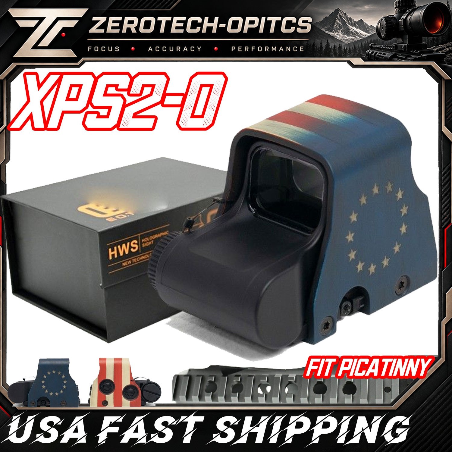 2026 NEW Airsoft XPS2-0 HWS BR EDITION Red&Green Reticle - USA STOCK