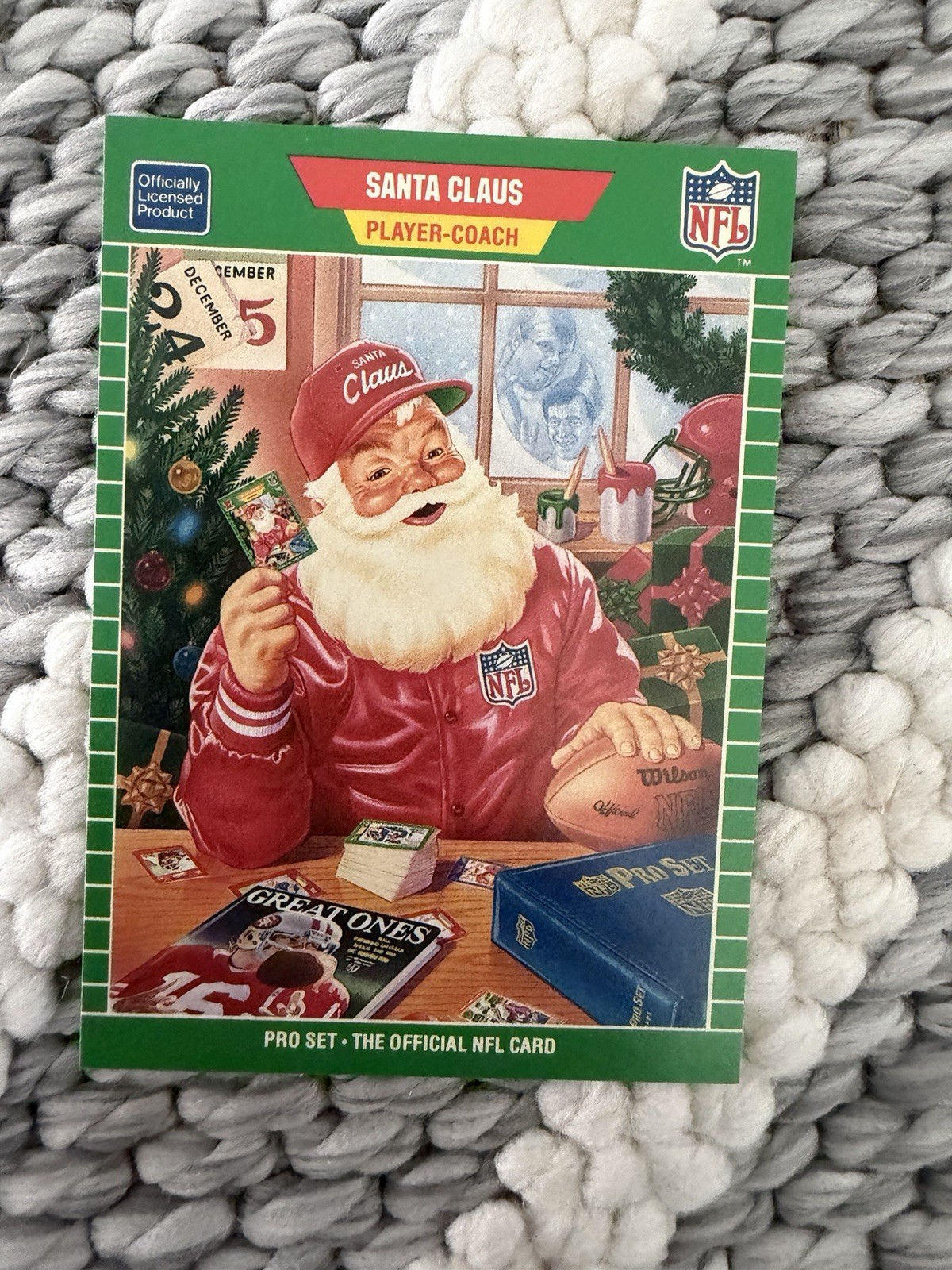 Pro Set 1989 Pro Set Santa Claus #1989 Promos NFL North Pole Toymakers Card
