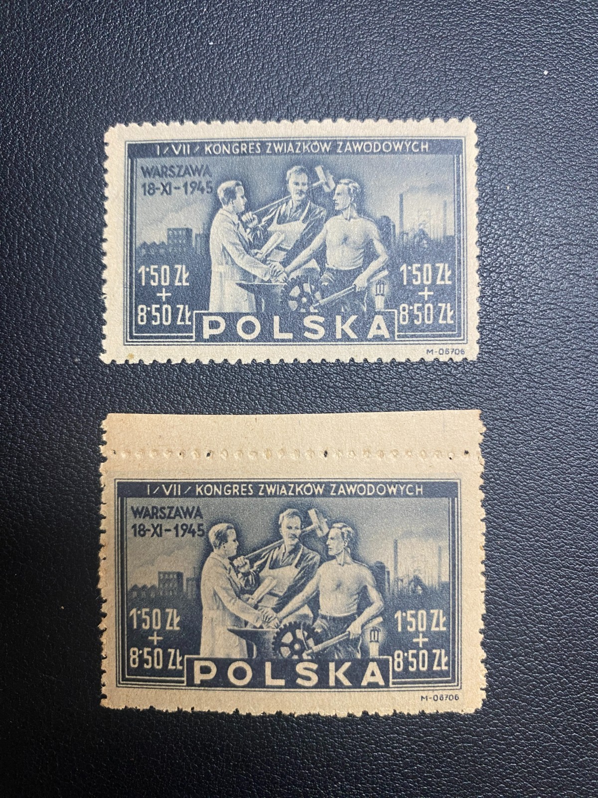 POLAND 1945 SC#B42  X 2 NH＋MH  10-11